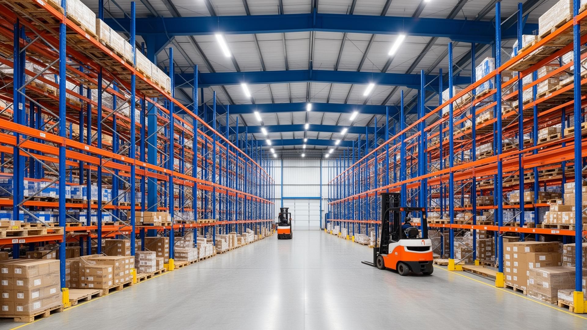 Modern warehouse with racking systems